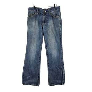 MARC ECKO XO.72 TIME SQUARE MEN'S BLUE DISTRESSED BOOT FIT JEANS SIZE W34 x L30